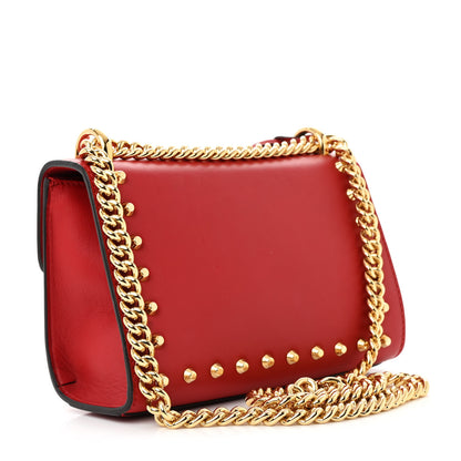 Gucci Calfskin Studded Small Padlock Shoulder Bag Hibiscus Red 3 of 11