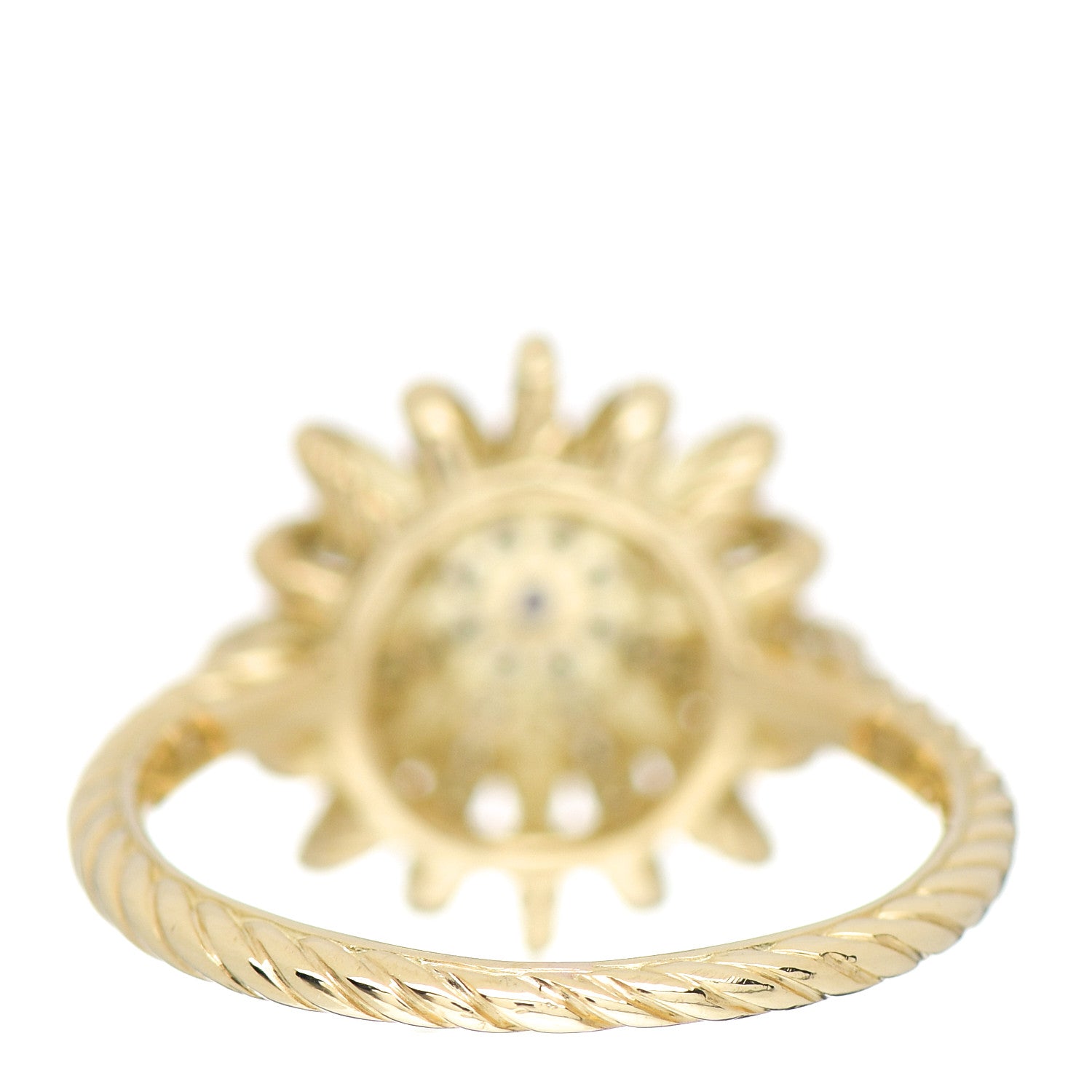 David Yurman 18K Yellow Gold Diamond 14mm Starburst Ring 49 4.75 4 of 5
