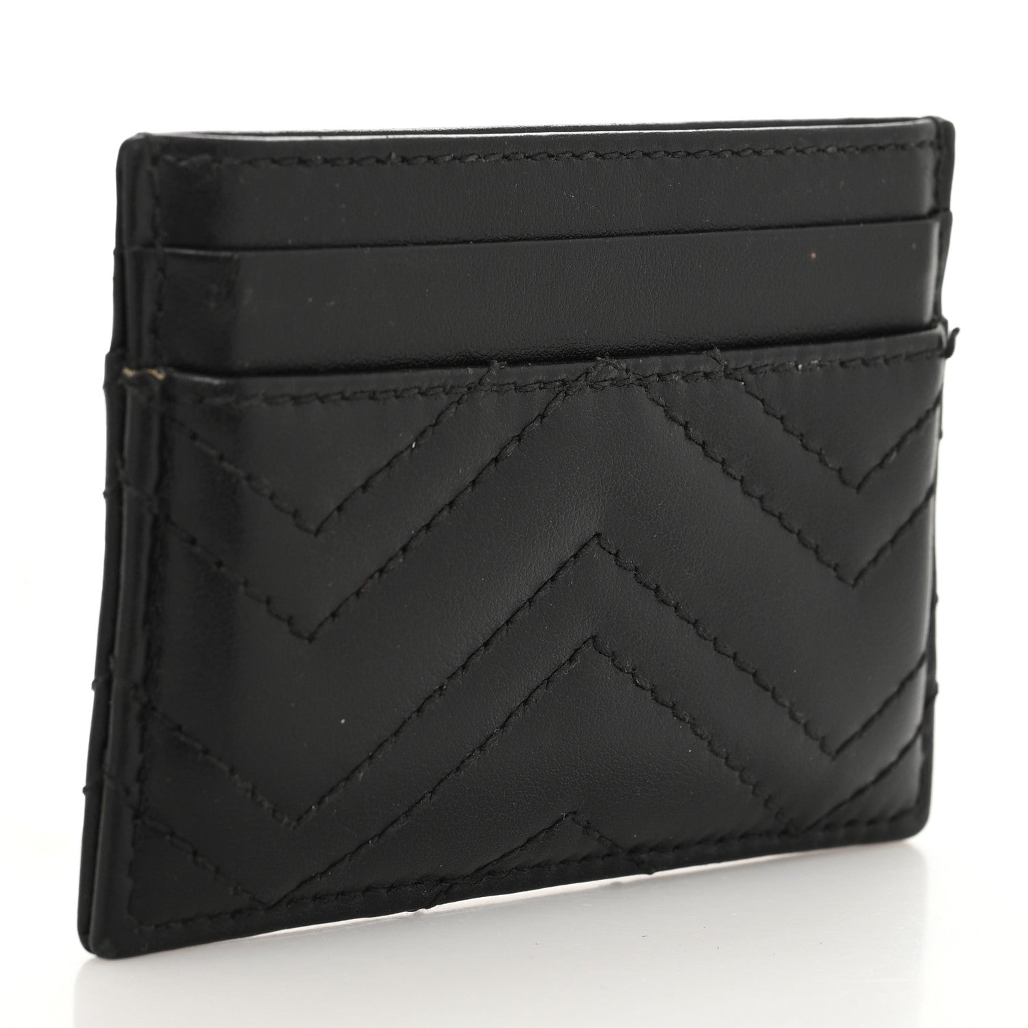Gucci Calfskin Matelasse GG Marmont Card Holder Black 3 of 8