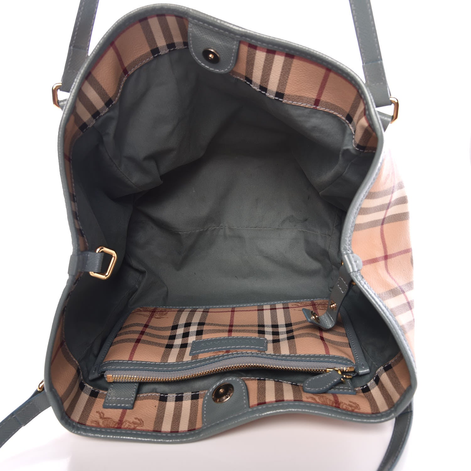 Burberry Haymarket Check Small Canterbury Tote Eucalyptus Grey 5 of 14