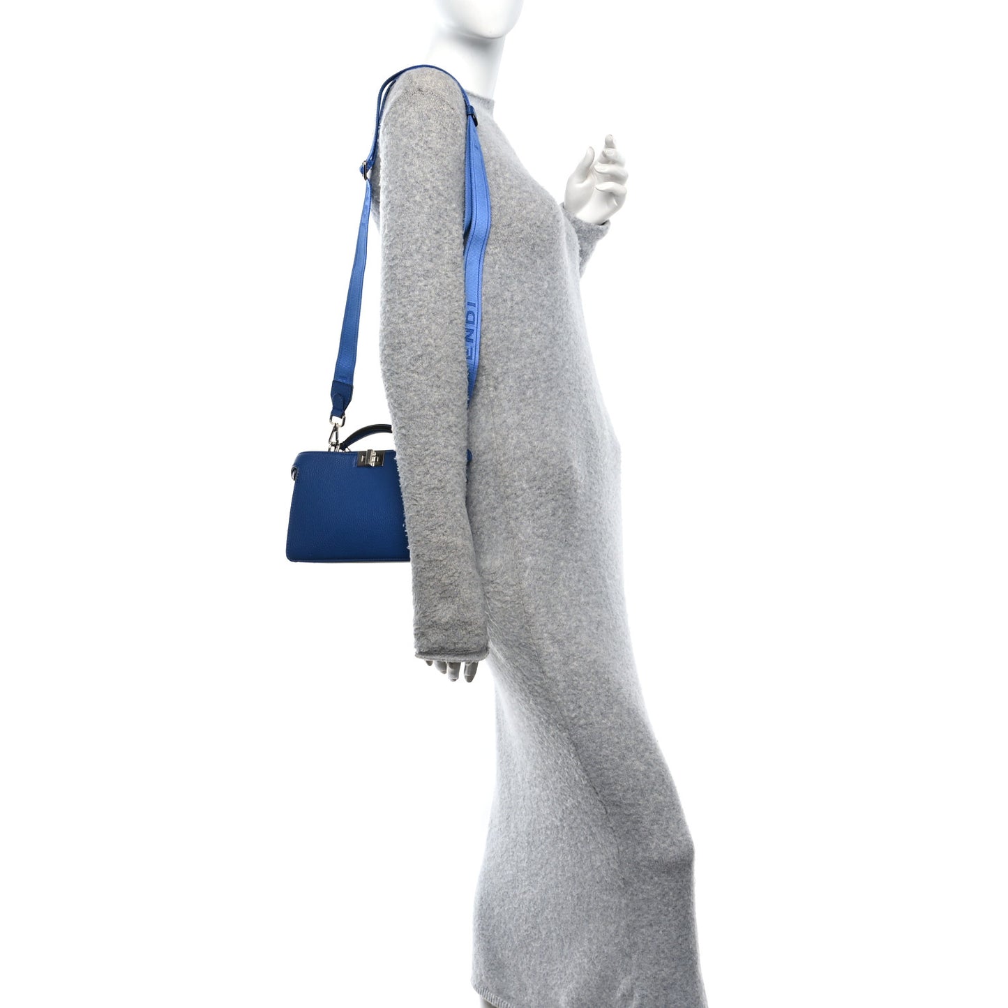 Cuoio Romano Vitello Cover Bi-Color Peekaboo I See U X Cross Satchel Bleu Royal Acciaio
