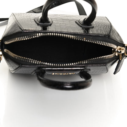 Givenchy Calfskin Crocodile Embossed Mini Antigona Black 5 of 11