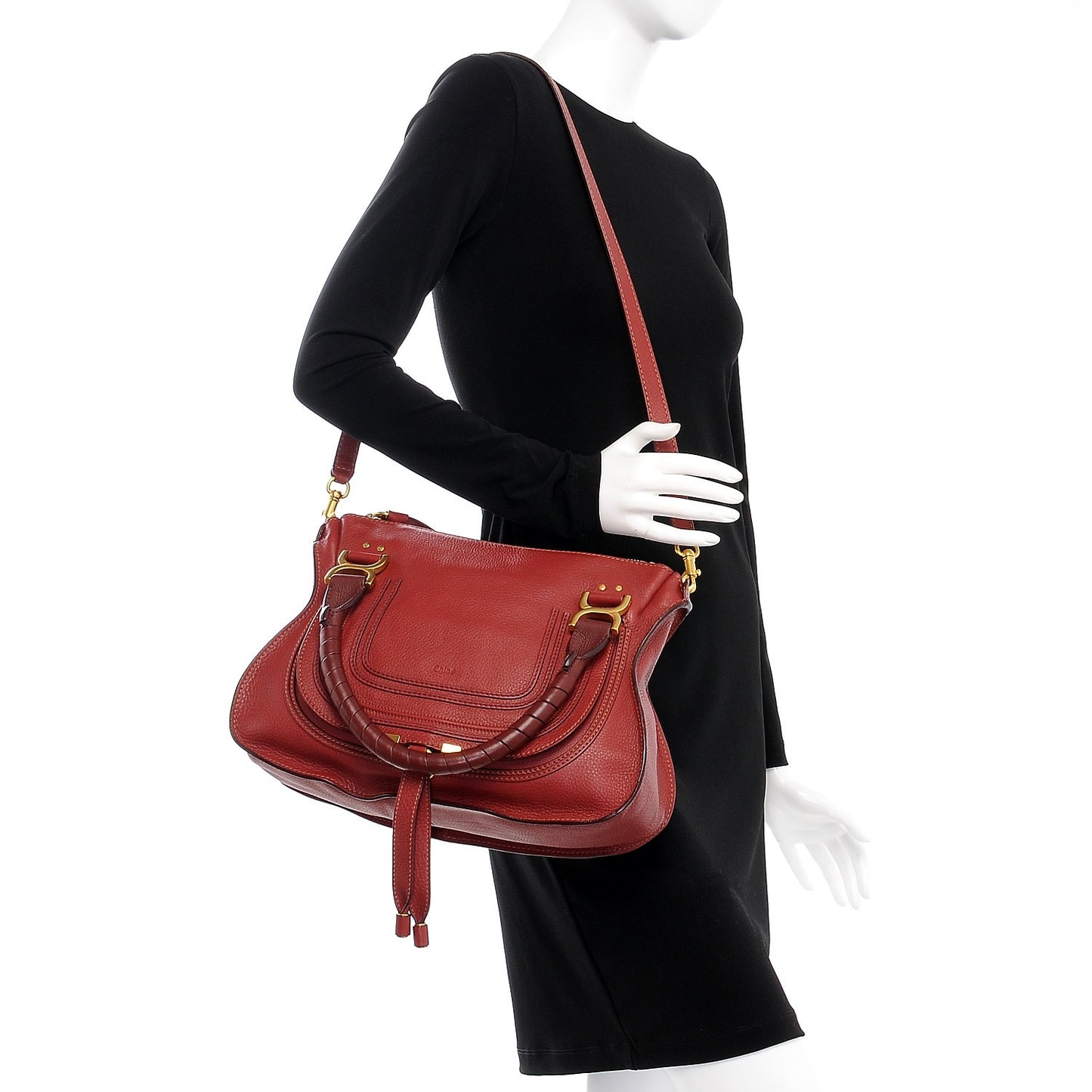 Calfskin Medium Marcie Satchel Berry Cupcake