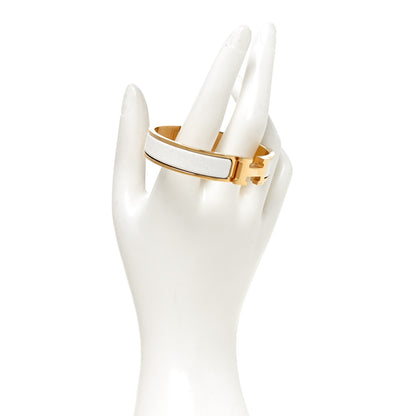 Hermes Enamel Narrow Clic Clac H Bracelet PM White 2 of 5