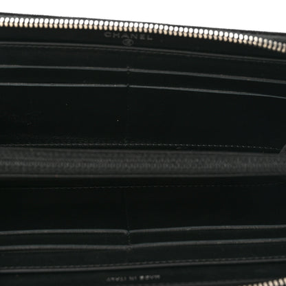 Chanel Canvas Studded CC Gusset Zip Around Wallet Black 5 of 12
