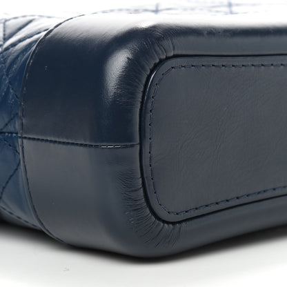 Chanel Aged Calfskin Quilted Small Gabrielle Hobo Navy 8 of 9