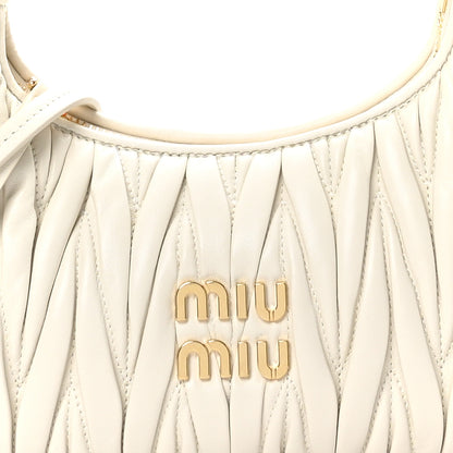 Miu Miu Nappa Matelasse Small Wander Hobo White 7 of 9