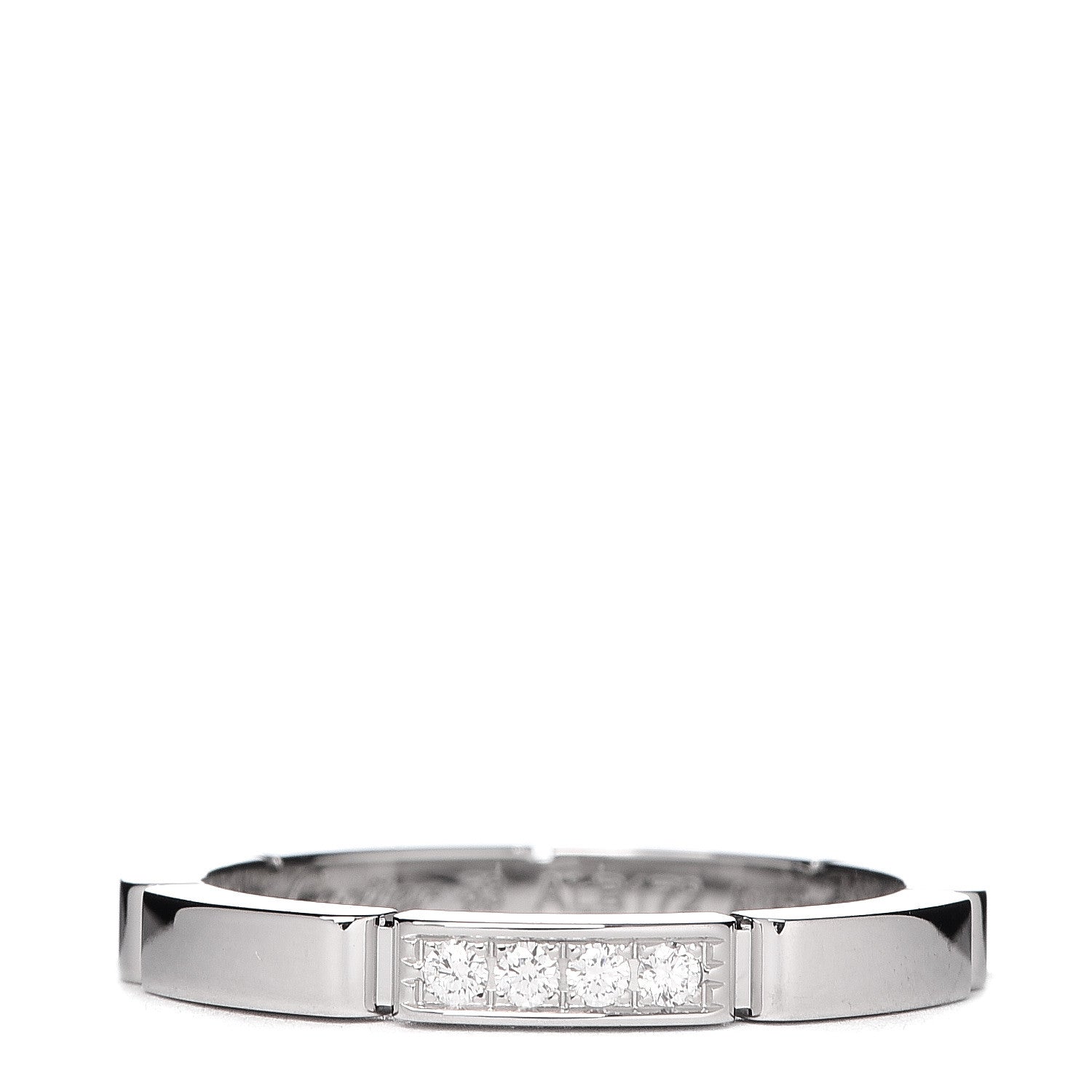 Cartier 18K White Gold Diamond Maillon Panthere Wedding Band Ring 53 6.25 1 of 5