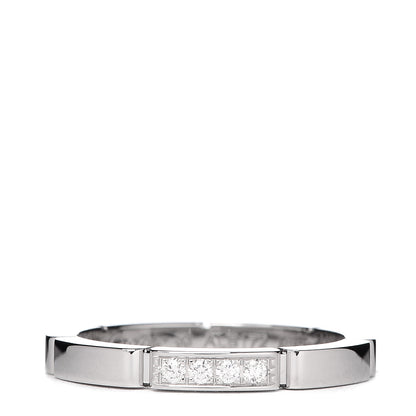 Cartier 18K White Gold Diamond Maillon Panthere Wedding Band Ring 53 6.25 1 of 5