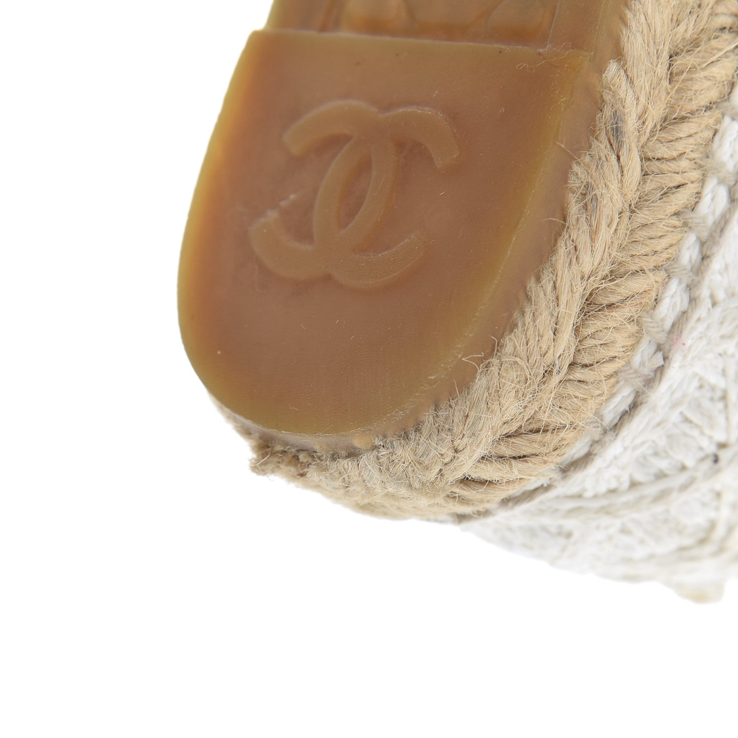 Chanel Woven Fabric Grosgrain CC Espadrilles 37 White Black 21 of 21