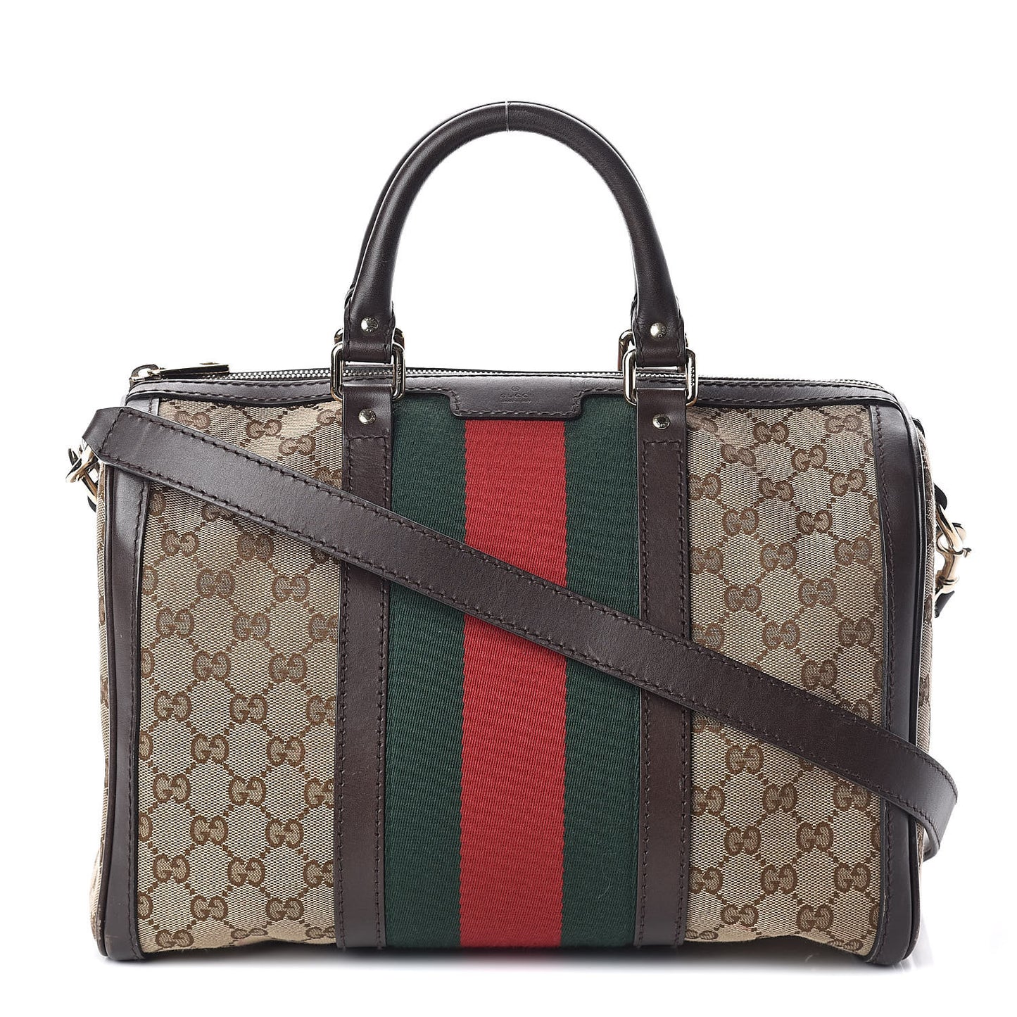 Monogram Vintage Web Medium Boston Dark Brown