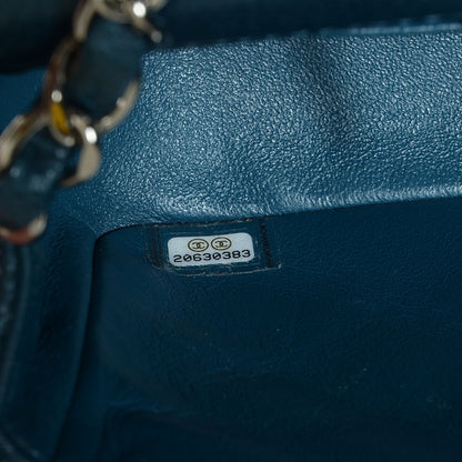 Chanel Pearly Caviar Quilted Mini Rectangular Flap Navy Blue 8 of 9