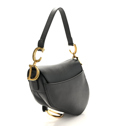 Christian Dior Grained Calfskin Saddle Bag Black 3 of 9