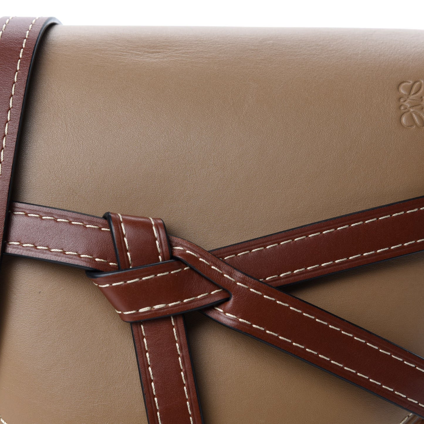 Calfskin Small Gate Crossbody Bag Taupe