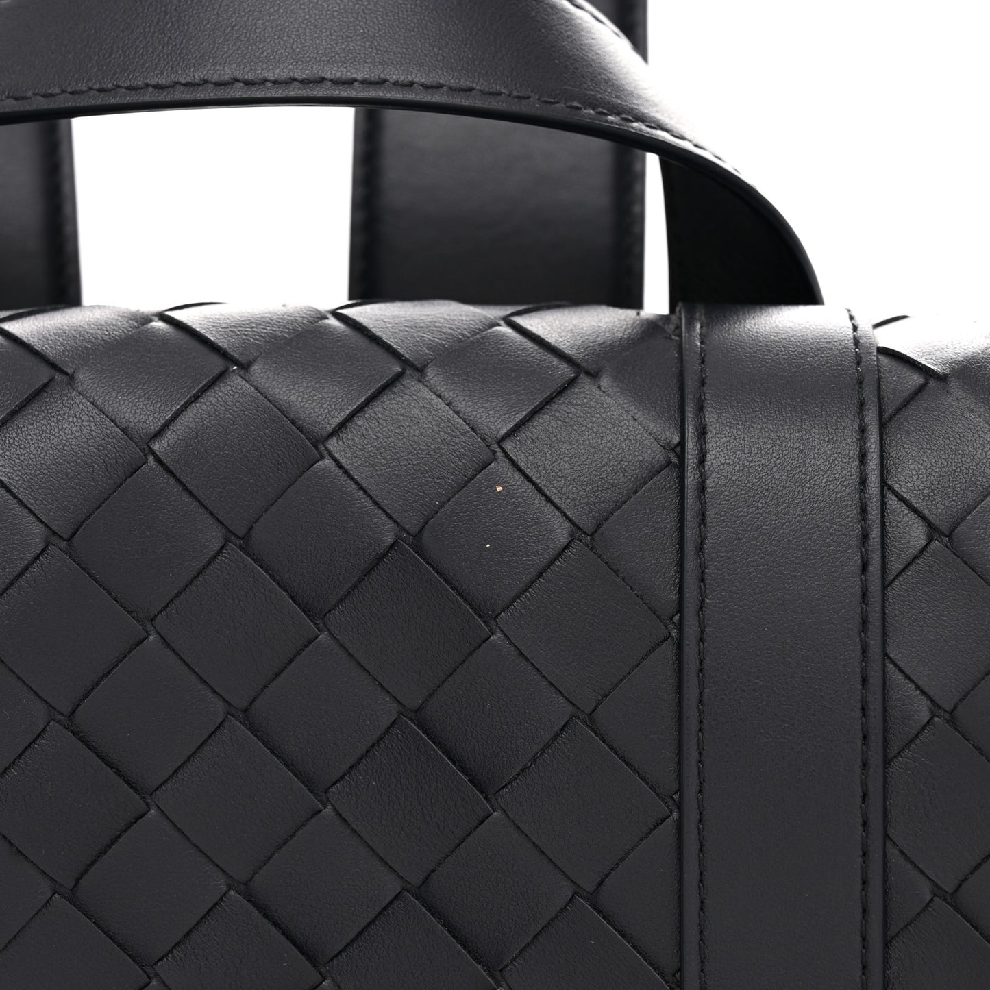 Canvas Calfskin Intrecciato Sassolungo Backpack Dark Blue