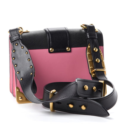 Prada City Calf Saffiano Cahier Bag Geranio Black 3 of 10