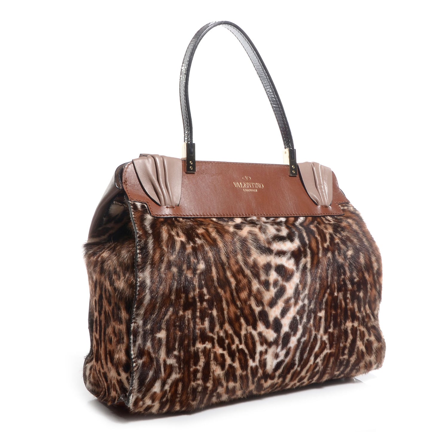 Calf Hair Leopard Print Medium Aphrodite Bow Satchel