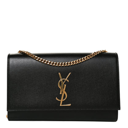 Saint Laurent Grain De Poudre Medium Classic Monogram Kate Satchel Black 1 of 11