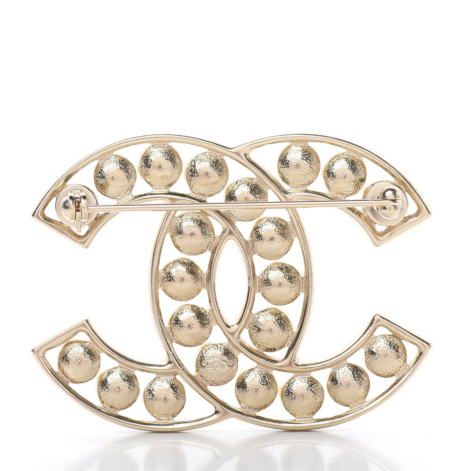 Chanel Pearl CC Brooch Light Gold 3 of 4