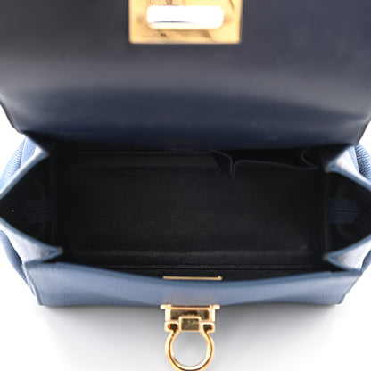 Salvatore Ferragamo Grained Calfskin Sofia Satchel Blue 5 of 13