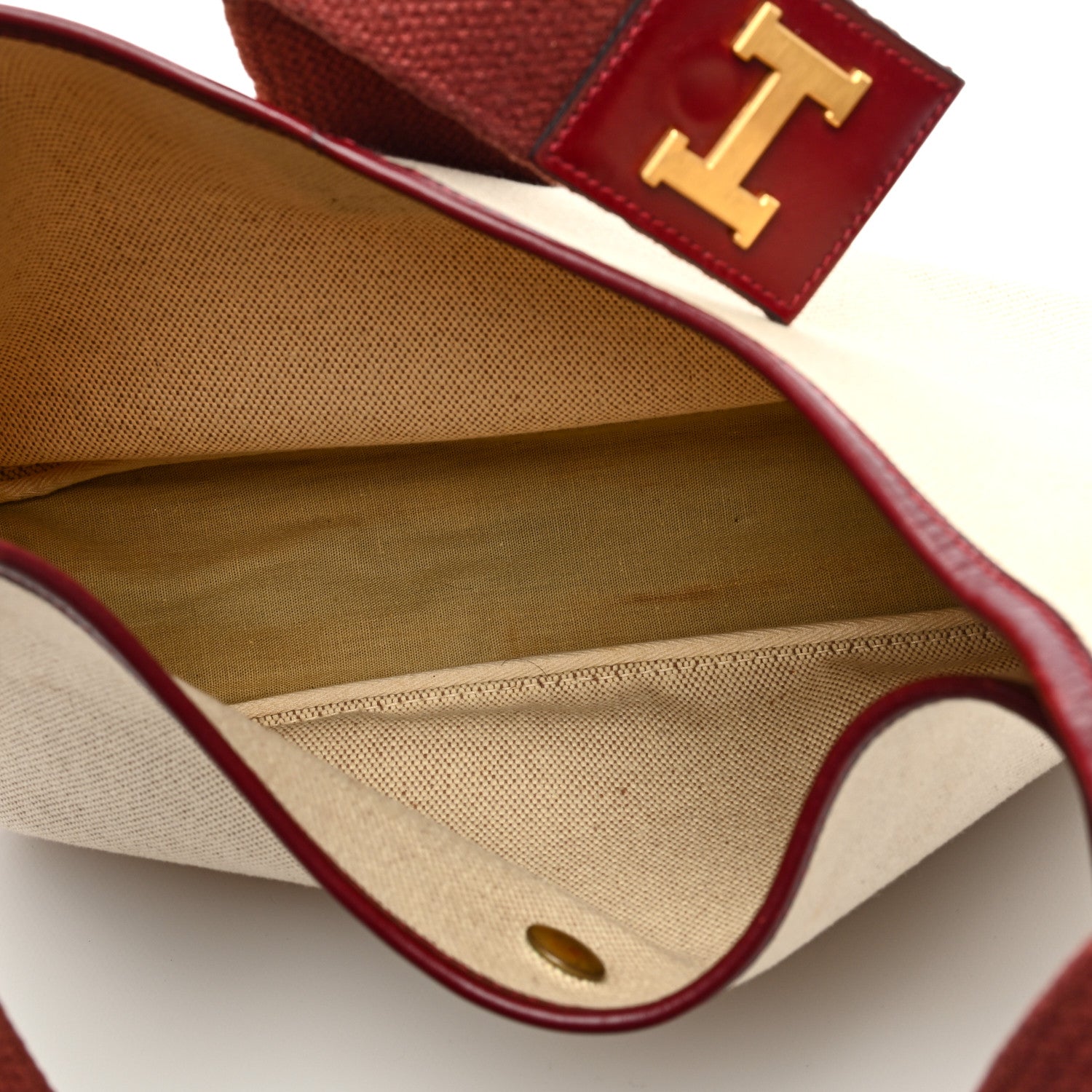 Hermes Toile Sako 32 Natural Rouge H 5 of 10