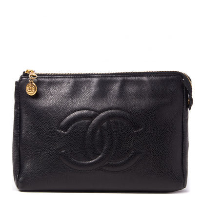 Chanel Caviar Timeless CC Cosmetic Pouch Black 1 of 7