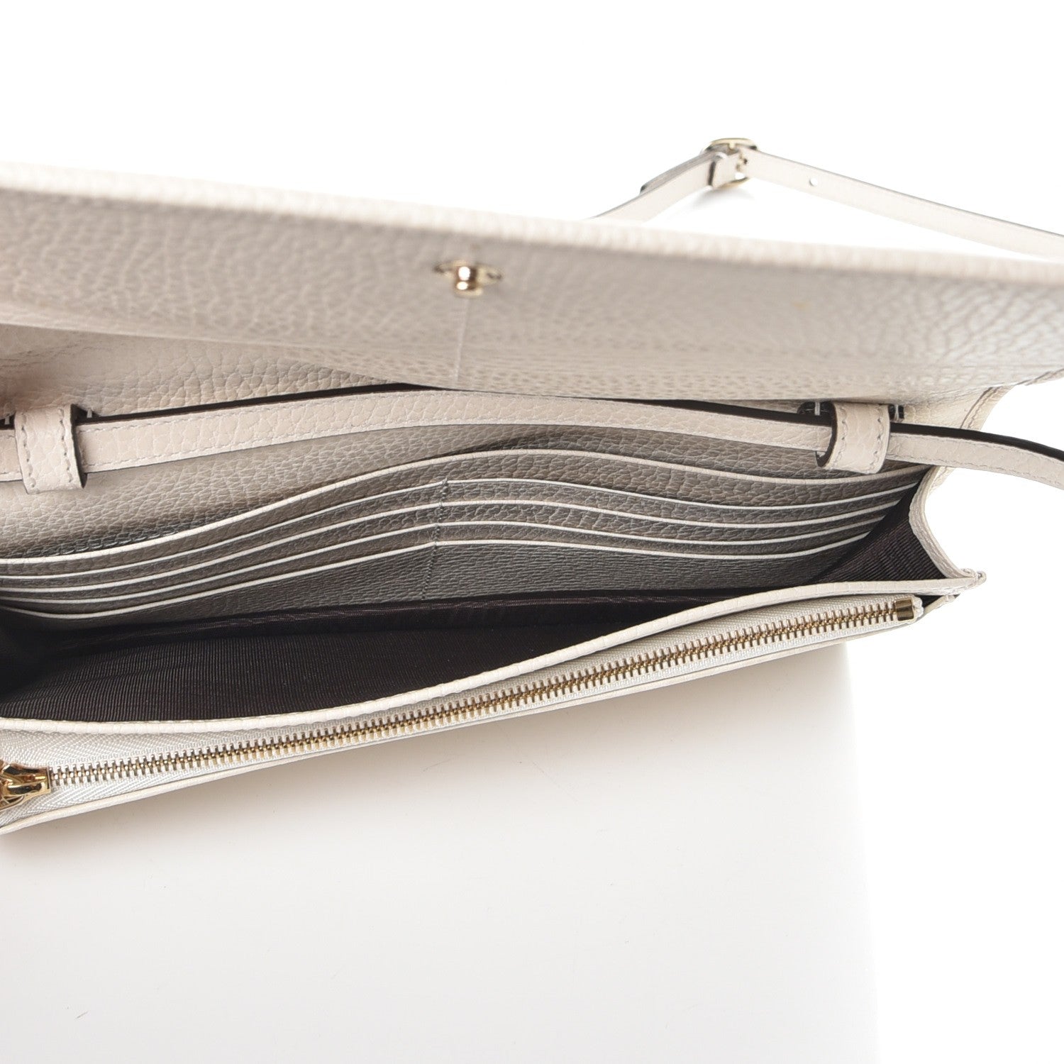 Gucci Dollar Calfskin Mini Swing Wallet Bag Mystic White 6 of 9