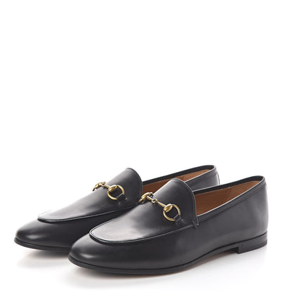 Gucci Calfskin Womens Jordaan Loafers 37.5 Black 3 of 8
