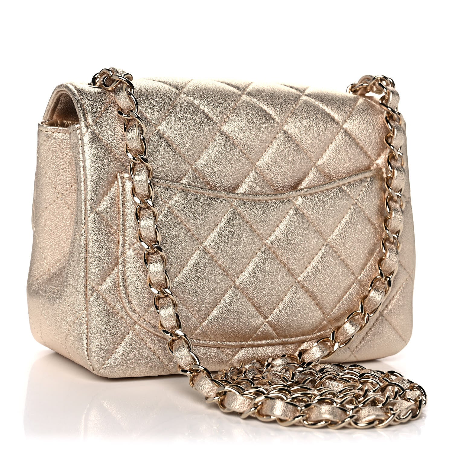 Chanel Metallic Lambskin Quilted Mini Square Flap Gold 2 of 10