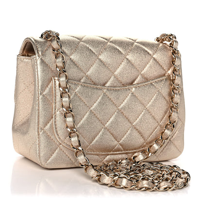 Chanel Metallic Lambskin Quilted Mini Square Flap Gold 2 of 10