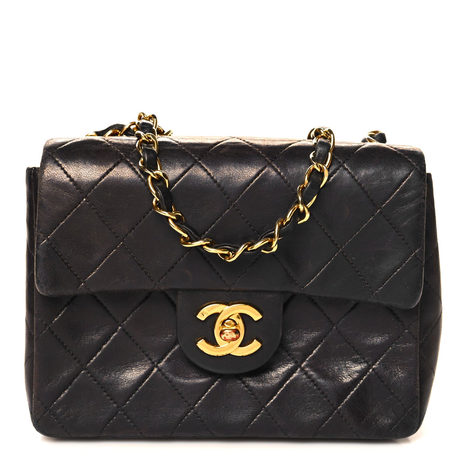 Chanel Lambskin Quilted Mini Square Flap Dark Brown 1 of 16