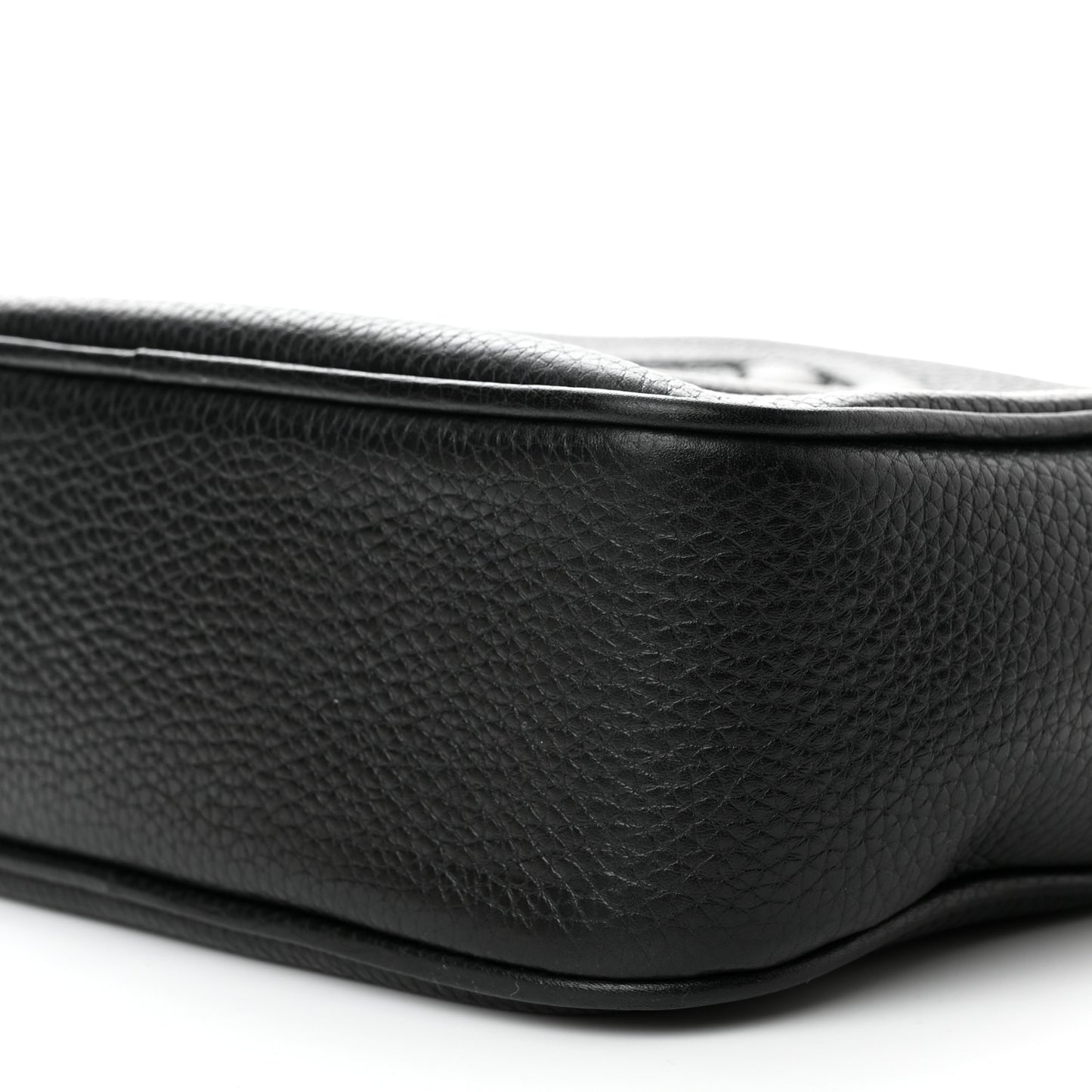 Pebbled Calfskin Small Soho Disco Bag Black