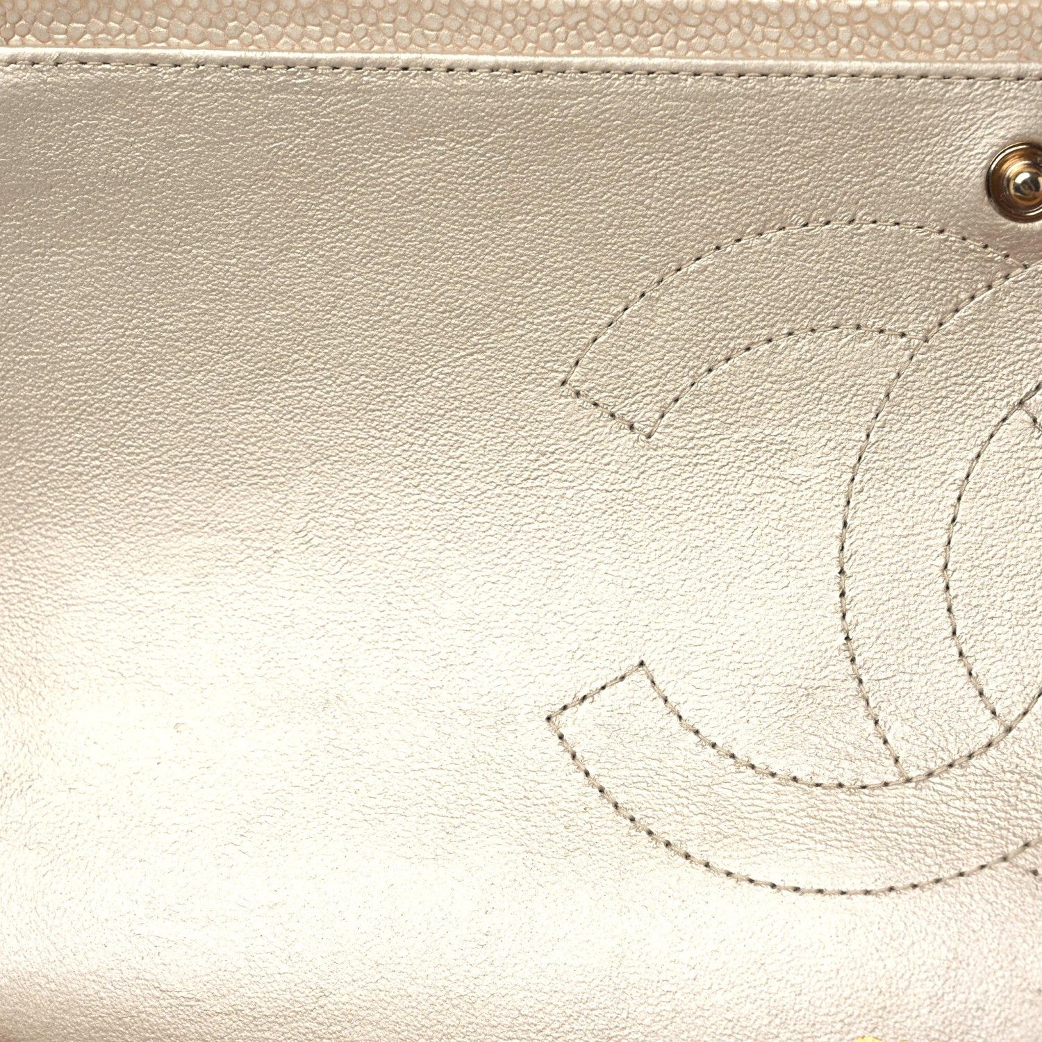 Chanel Iridescent Caviar Quilted Jumbo Double Flap Beige 10 of 16