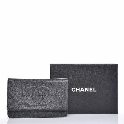 Chanel Caviar Timeless CC Wallet On Chain WOC Black 7 of 7