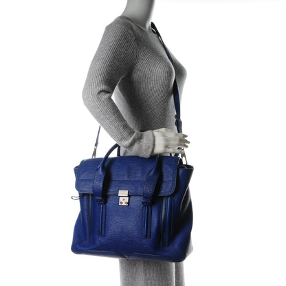 3.1 Phillip Lim 3.1 Textured Calfskin Large Pashli Satchel Cobalt 2 of 7