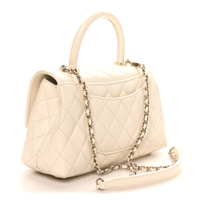 Chanel Caviar Quilted Mini Coco Handle Flap White 3 of 10