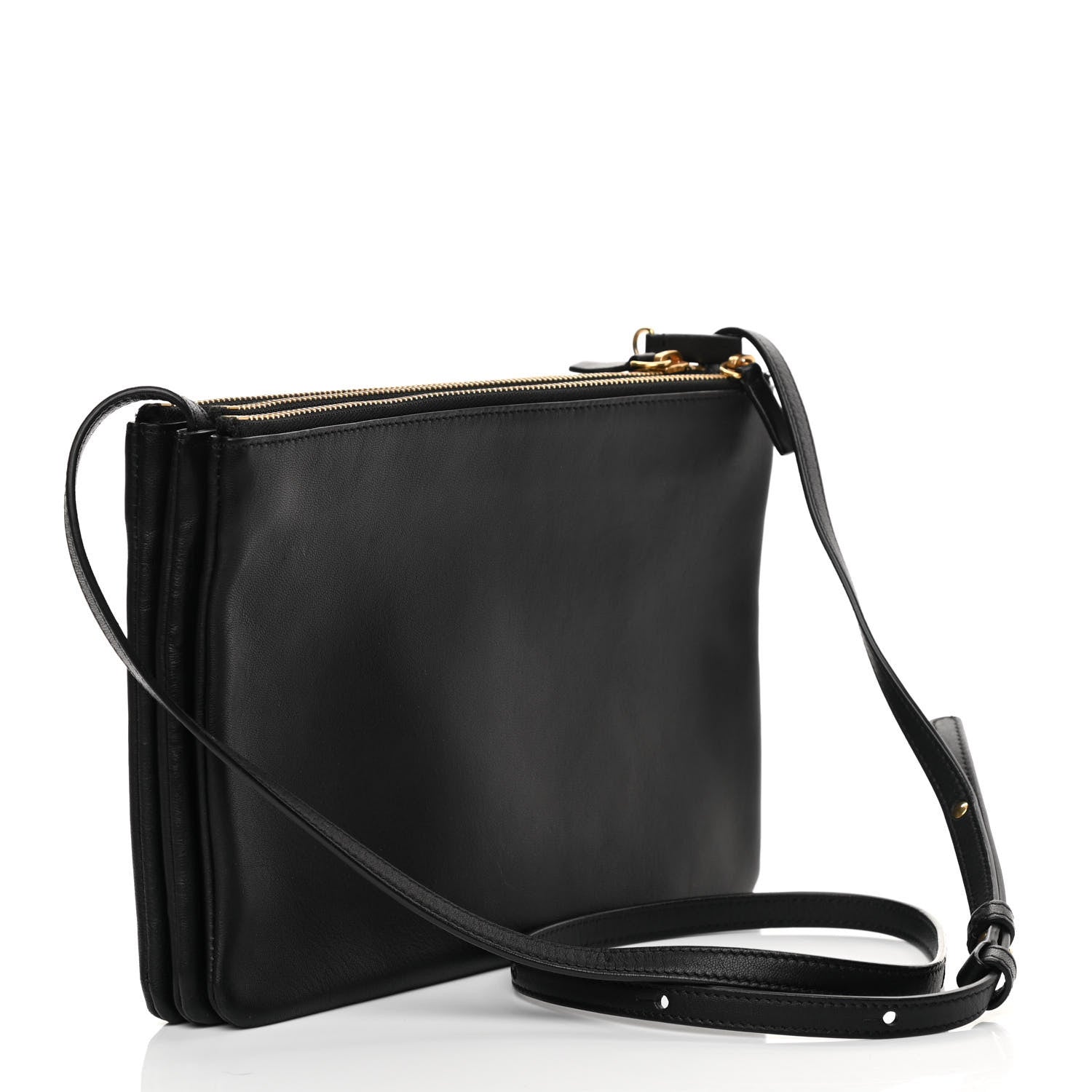 Celine Lambskin Large Trio Crossbody Bag Black 3 of 17