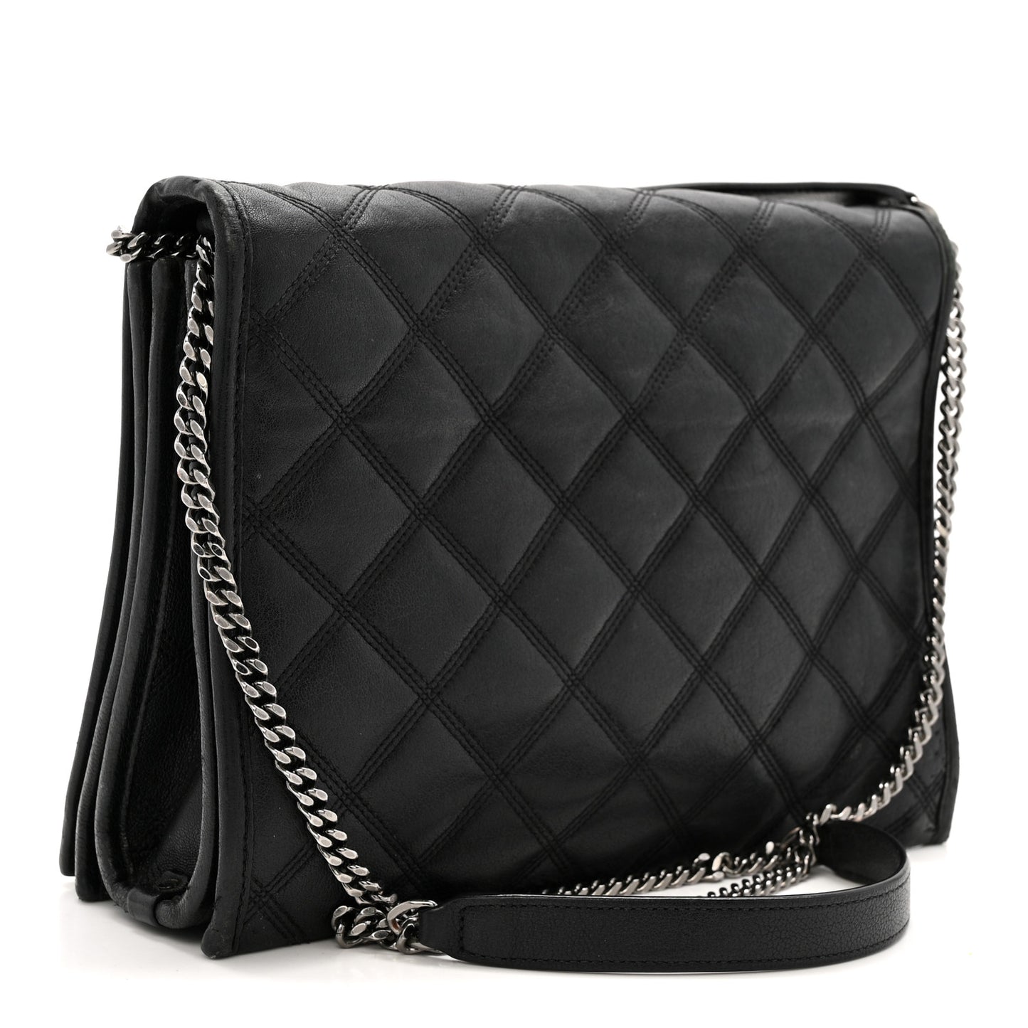 Lambskin Quilted Small Becky Chain Bag Black