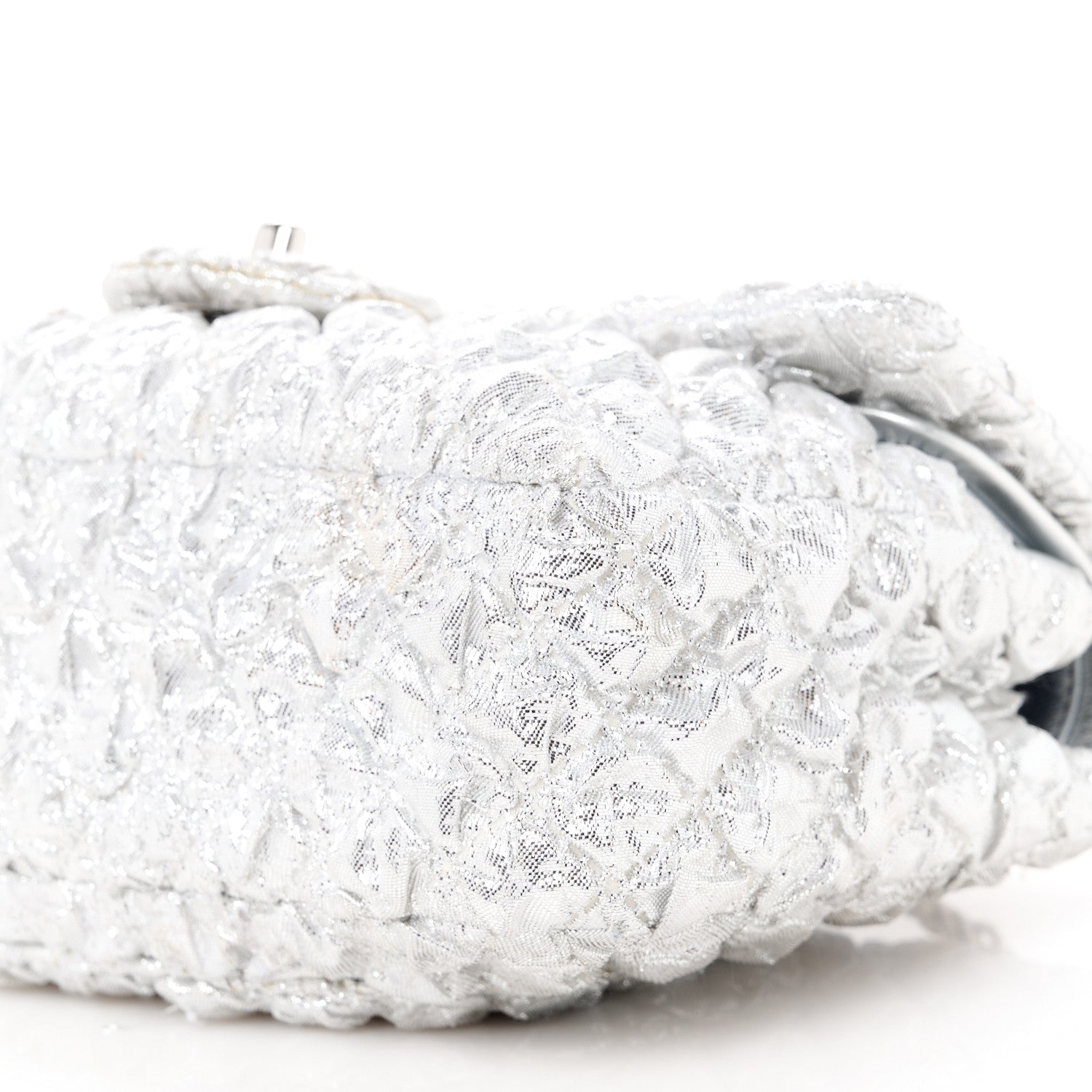 Chanel Metallic Lame Quilted Small Double Flap Silver 11 of 12