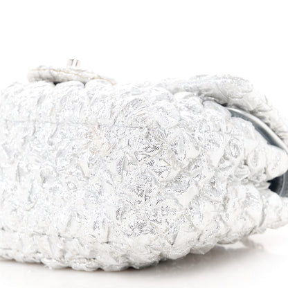 Chanel Metallic Lame Quilted Small Double Flap Silver 11 of 12