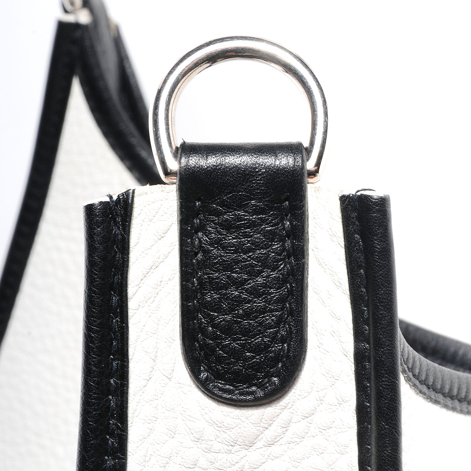 Hermes Taurillon Clemence Evelyne GM Blanc Noir 8 of 17