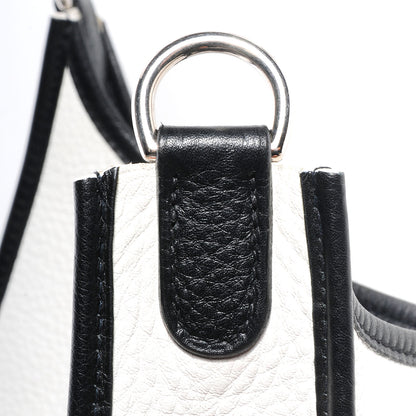 Hermes Taurillon Clemence Evelyne GM Blanc Noir 8 of 17