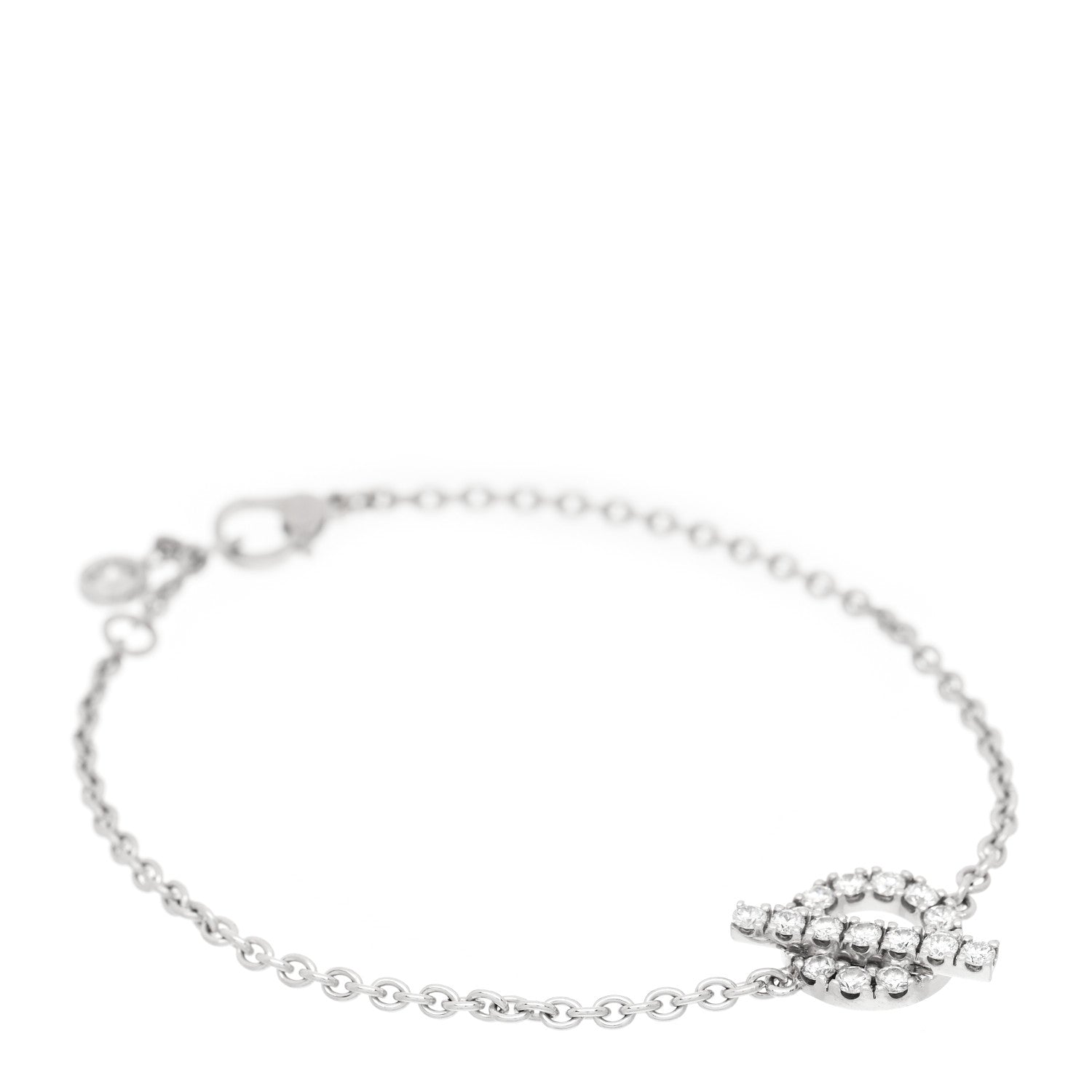 Hermes 18K White Gold Diamond Finesse Bracelet SH 1 of 4