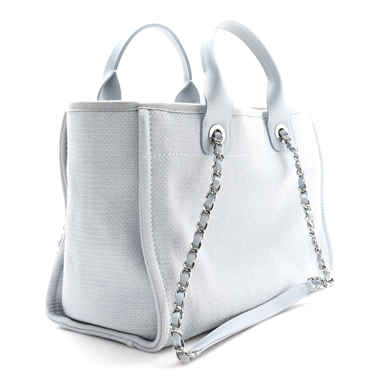Chanel Mixed Fibers Small Deauville Tote Light Blue 4 of 11