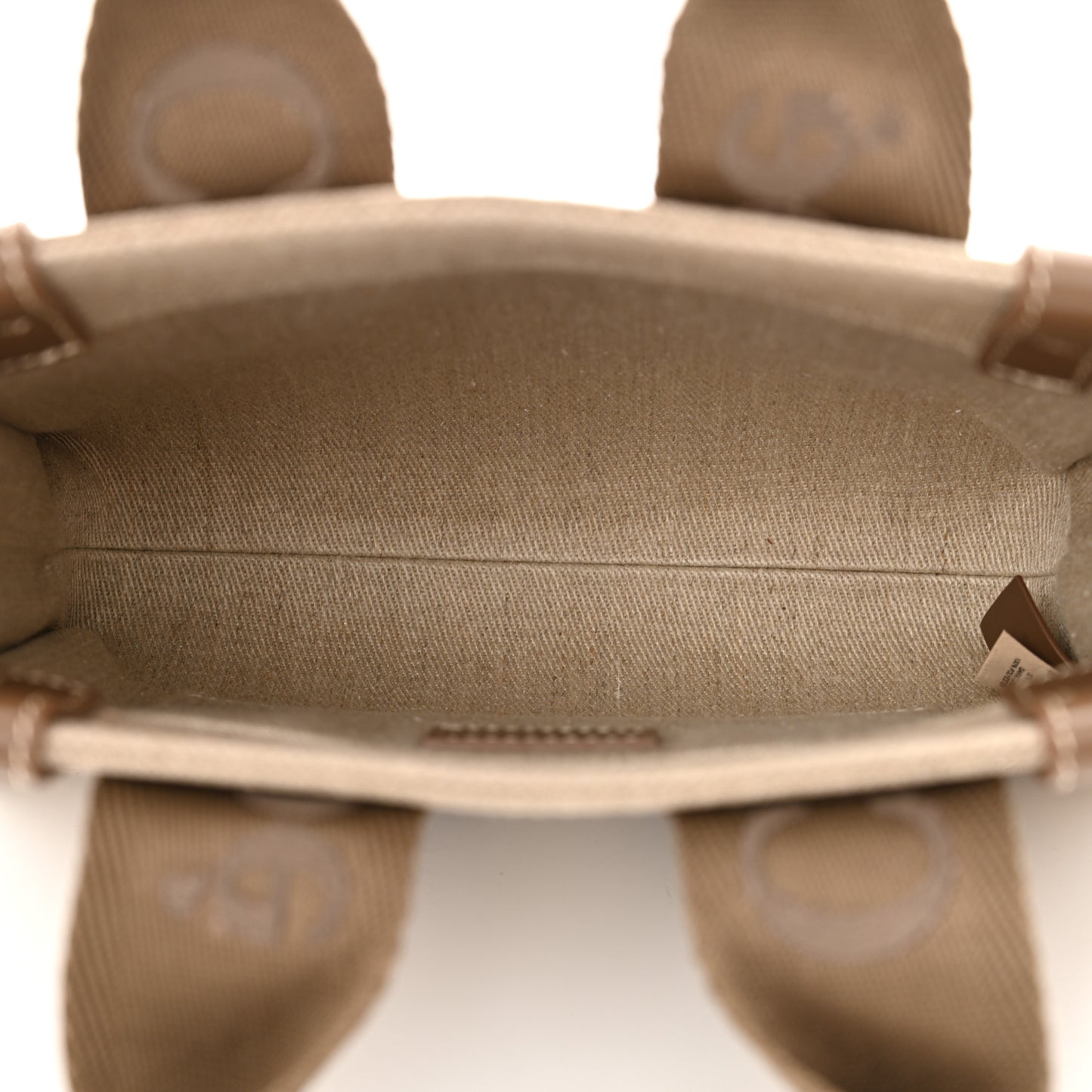 Linen Calfskin Small Woody Ribbon Tote With Strap Dark Nut