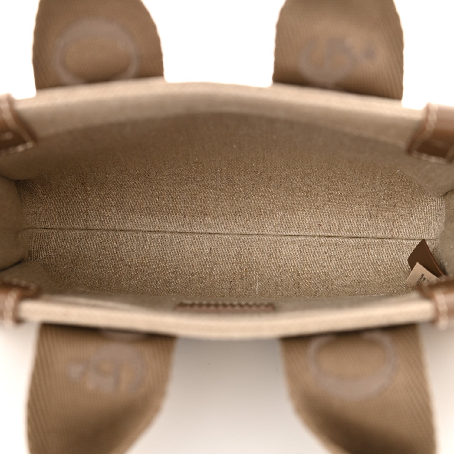 Chloe Linen Calfskin Small Woody Ribbon Tote With Strap Dark Nut 5 of 10
