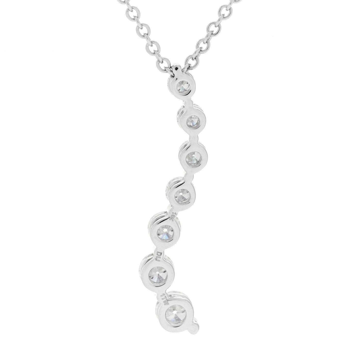 Parker & West by FASHIONPHILE 18K White Gold Diamond .88ctw Graduated Drop Pendant Necklace 6 of 7
