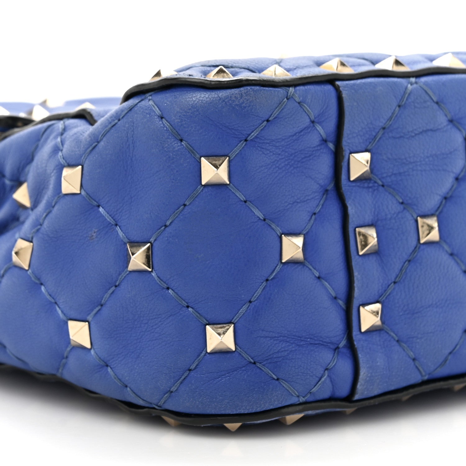 Valentino Garavani Nappa Medium Rockstud Spike Shoulder Bag Acid Blue 9 of 15
