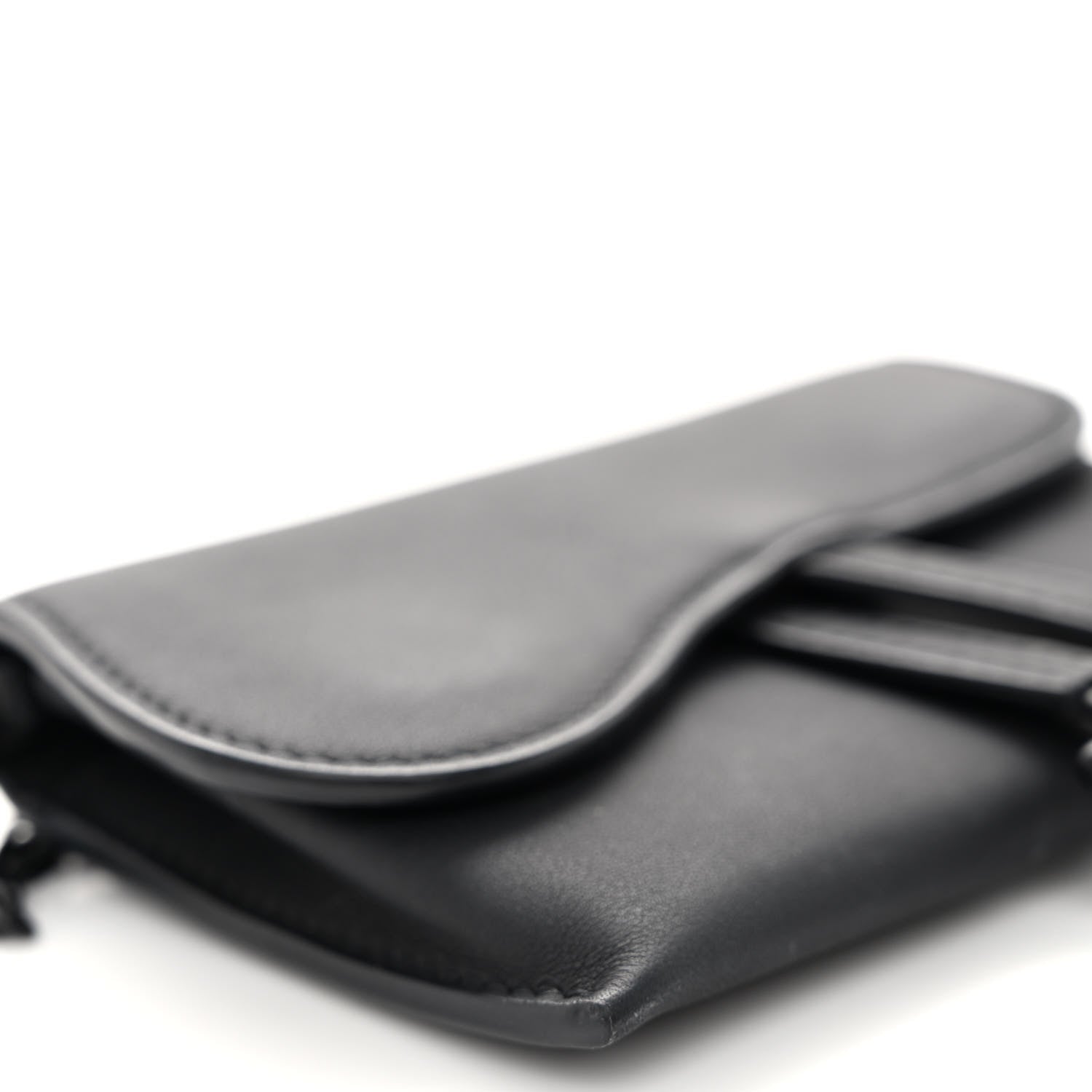 Christian Dior Ultra Matte Calfskin Nano Saddle Chain Pouch Black 7 of 8