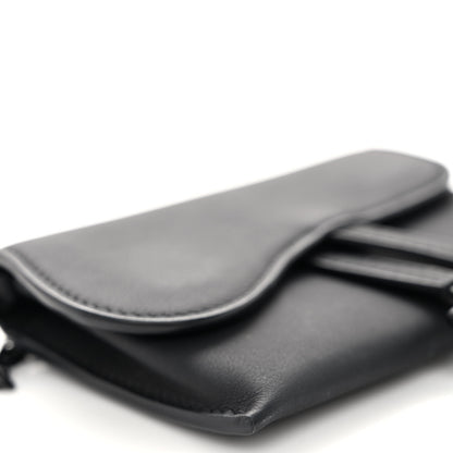Christian Dior Ultra Matte Calfskin Nano Saddle Chain Pouch Black 7 of 8